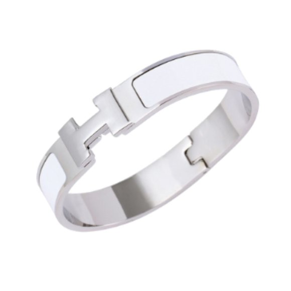 New! Clic H Bracelet White and Silver